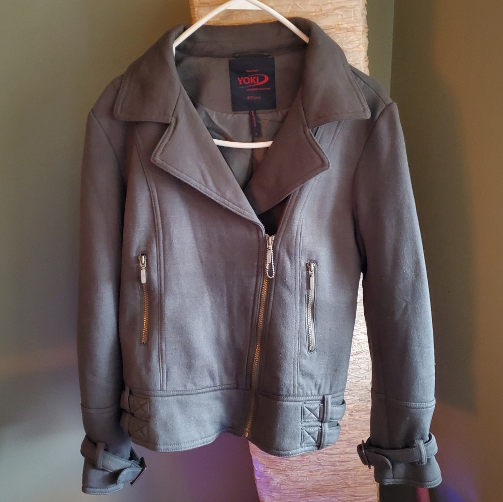 Olive Green Yoki Collection Polyester Jacket